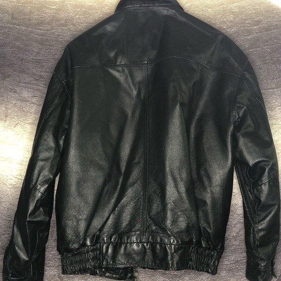 🏍Men’s Black Leather Coat - Picture 2 of 4
